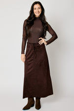 Suede Skirt Chocolate