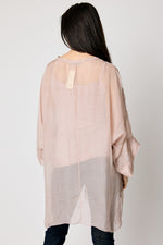 Italian Silk Button Up Blouse Blush #54