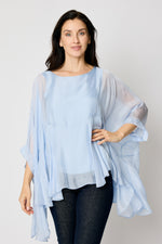 Italian Silk Ruffle Blouse #104 (2 Colors)
