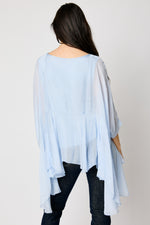 Italian Silk Ruffle Blouse #104 (2 Colors)