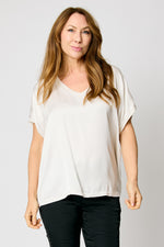 Satin V-Neck Tee (5 Colors)