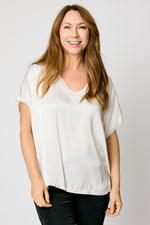 Satin V-Neck Tee (5 Colors)