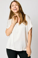 Satin V-Neck Tee (5 Colors)