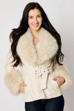 Faux Leather Fur Trim Jacket