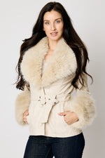 Faux Leather Fur Trim Jacket