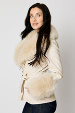Faux Leather Fur Trim Jacket