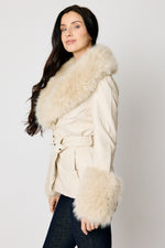 Faux Leather Fur Trim Jacket