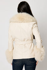 Faux Leather Fur Trim Jacket