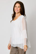Italian Silk Ruffle Sleeve Top (2 Colors) #80