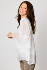 Italian Silk Ruffle Sleeve Top (2 Colors) #80