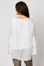 Italian Silk Ruffle Sleeve Top (2 Colors) #80