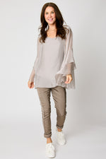 Italian Silk Ruffle Sleeve Top (2 Colors) #80
