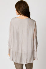 Italian Silk Ruffle Sleeve Top (2 Colors) #80