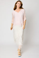 V-Neck Raw Edge Blouse (3 Colors) #53