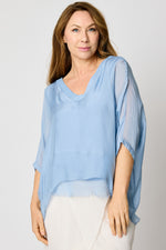 V-Neck Raw Edge Blouse (3 Colors) #53