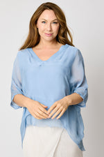 V-Neck Raw Edge Blouse (3 Colors) #53