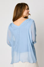 V-Neck Raw Edge Blouse (3 Colors) #53