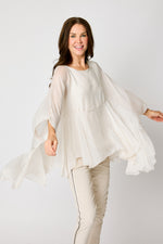 Italian Silk Ruffle Blouse #104 (2 Colors)