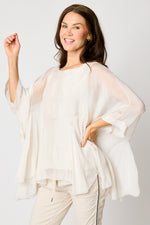 Italian Silk Ruffle Blouse #104 (2 Colors)