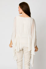Italian Silk Ruffle Blouse #104 (2 Colors)