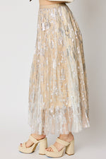 Metallic Floral Skirt