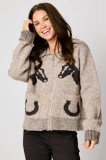 Equestrian Zip Up Cardigan