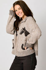 Equestrian Zip Up Cardigan
