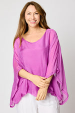 Italian Silk Top w/ Drape Under Arm #13 ( 10 Colors) - Jacqueline B Clothing