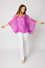 Italian Silk Top w/ Drape Under Arm #13 ( 10 Colors) - Jacqueline B Clothing