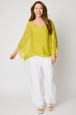 Italian Silk Top w/ Drape Under Arm #13 ( 10 Colors) - Jacqueline B Clothing