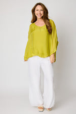 Italian Silk Top w/ Drape Under Arm #13 ( 10 Colors) - Jacqueline B Clothing