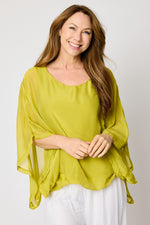 Italian Silk Top w/ Drape Under Arm #13 ( 10 Colors) - Jacqueline B Clothing