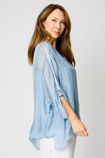 Italian Silk Sequins Trim Blouse #74 (2 Colors) - Jacqueline B Clothing