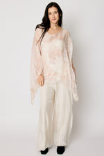 Italian Silk Flowing Blush Tie-Dye Top #19