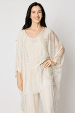 Italian Silk Flowing Top – Cream Wave #71
