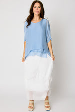 Italian Silk Raw Edge Bottom Tee #11 (5 Colors) - Jacqueline B Clothing