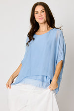 Italian Silk Raw Edge Bottom Tee #11 (5 Colors) - Jacqueline B Clothing