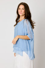 Italian Silk Raw Edge Bottom Tee #11 (5 Colors) - Jacqueline B Clothing
