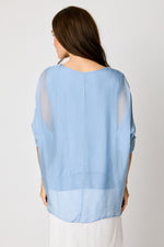 Italian Silk Raw Edge Bottom Tee #11 (5 Colors) - Jacqueline B Clothing