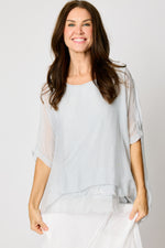 Italian Silk Raw Edge Bottom Tee #11 (5 Colors) - Jacqueline B Clothing