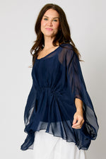 Italian Silk Gather Front Top #32 (3 Colors)