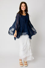 Italian Silk Gather Front Top #32 (3 Colors)