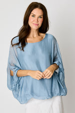 Italian Silk Bubble Tye Sleeve Top #44 (2 Colors)