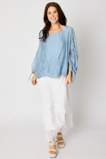 Italian Silk Bubble Tye Sleeve Top #44 (2 Colors)