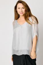Italian Silk V-Neck Tee #909 (3 Colors)