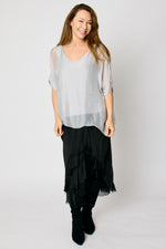Italian Silk V-Neck Tee #909 (3 Colors)