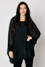 Italian Silk Flowing Full Sleeve Top (3 Colors) #61