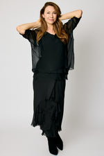 Italian Silk Raw Edge Bottom Tee #11 (5 Colors) - Jacqueline B Clothing