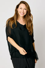 Italian Silk Raw Edge Bottom Tee #11 (5 Colors) - Jacqueline B Clothing