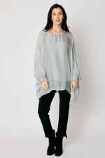 Italian Silk Flowing Full Sleeve Top (3 Colors) #61